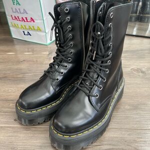 Dr. Martens Jadon Hi Smooth Leather Platform Boots, Size 7
